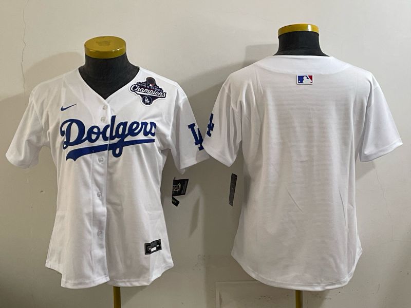 Youth 2025 Los Angeles Dodgers Blank White Game Nike MLB Jersey style 004